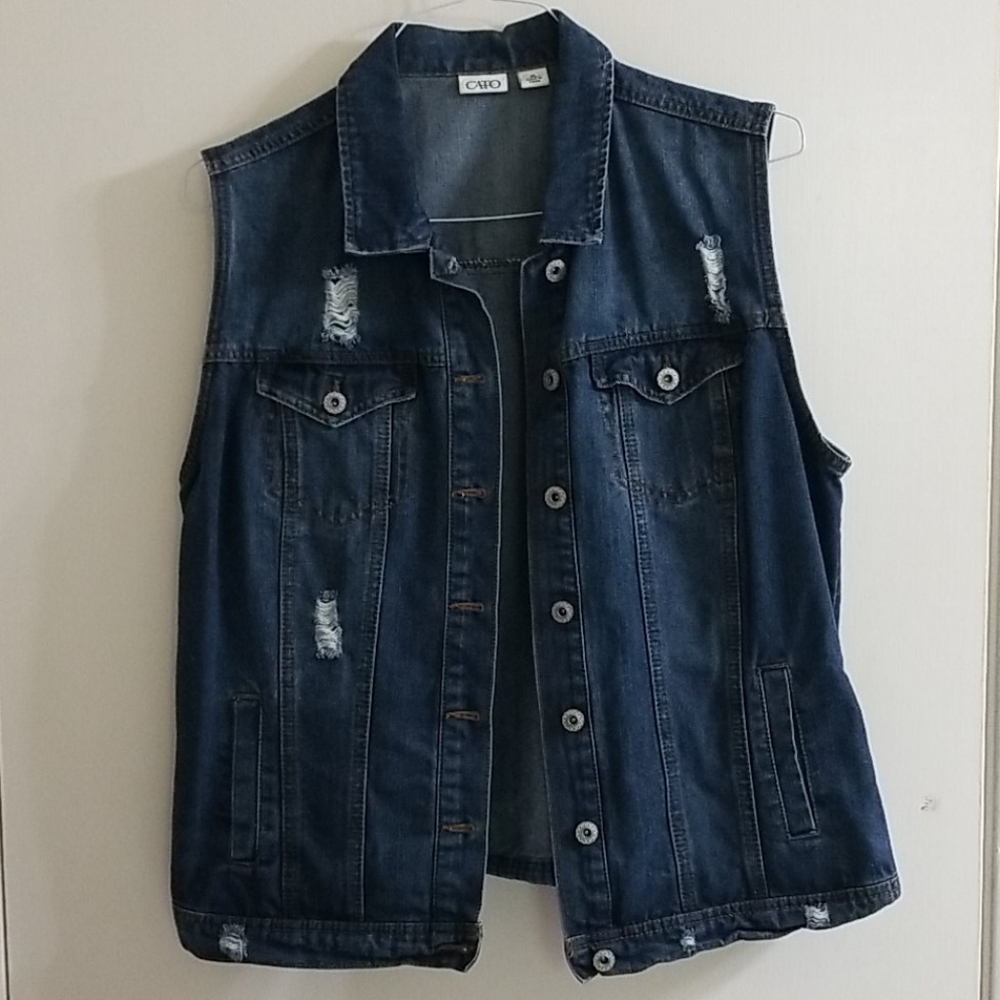 Cato XL Sleeveless Jean Jacket